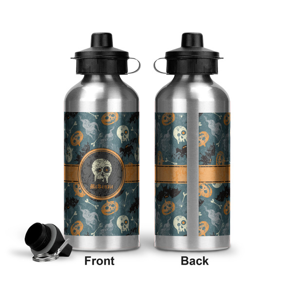 Vintage / Grunge Halloween Aluminum Water Bottle - Front and Back