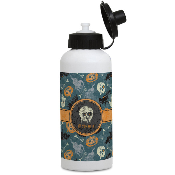 Custom Vintage / Grunge Halloween Water Bottles - Aluminum - 20 oz - White (Personalized)