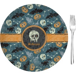 Vintage / Grunge Halloween 8" Glass Appetizer / Dessert Plates - Single or Set (Personalized)
