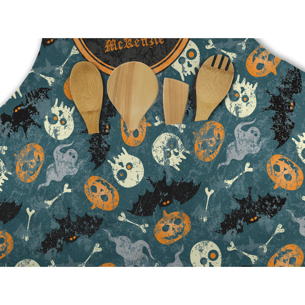 Vintage / Grunge Halloween Apron - Pocket Detail with Props