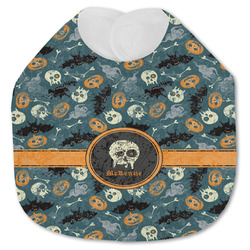 Vintage / Grunge Halloween Jersey Knit Baby Bib w/ Name or Text