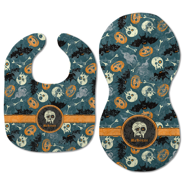 Vintage / Grunge Halloween Baby Bib & Burp Set - Approval (new bib & burp)