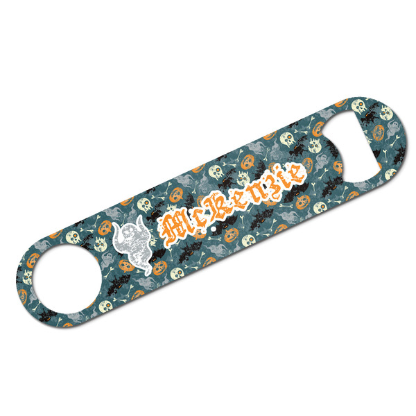 Custom Vintage / Grunge Halloween Bar Bottle Opener w/ Name or Text