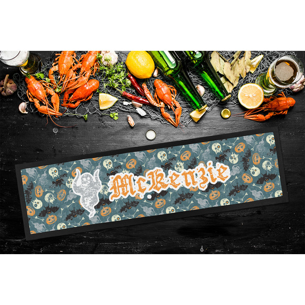Vintage / Grunge Halloween Bar Mat - Large - LIFESTYLE