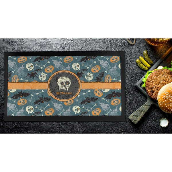 Vintage / Grunge Halloween Bar Mat - Small - LIFESTYLE