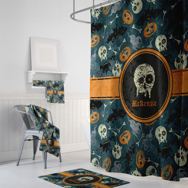 Vintage / Grunge Halloween Bath Towel Sets - 3-piece - In Context