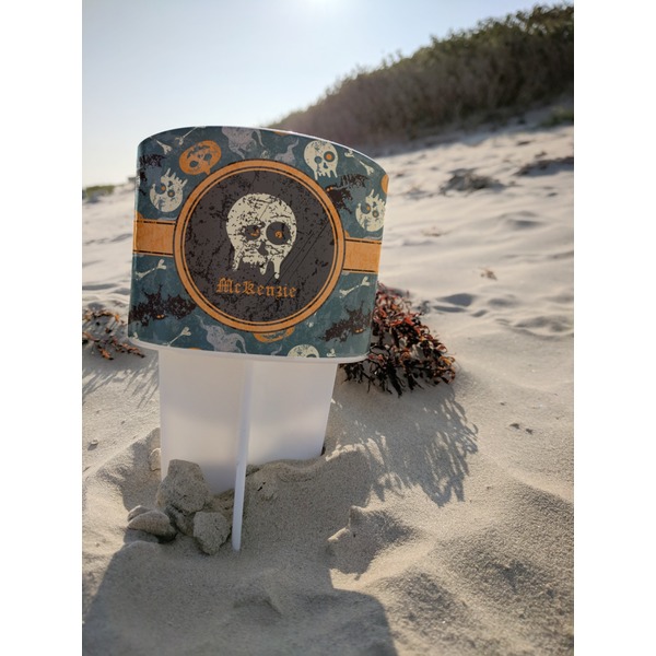 Vintage / Grunge Halloween Beach Spiker white on beach with sand