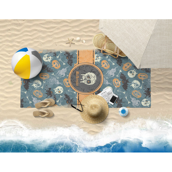 Vintage / Grunge Halloween Beach Towel Lifestyle