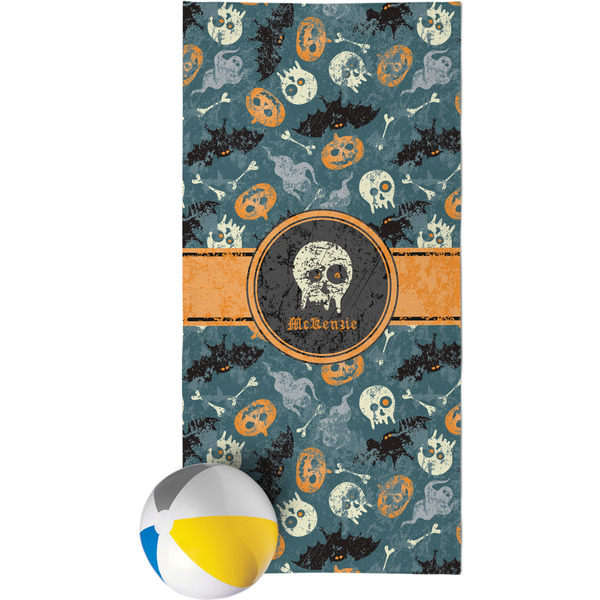 Custom Vintage / Grunge Halloween Beach Towel (Personalized)