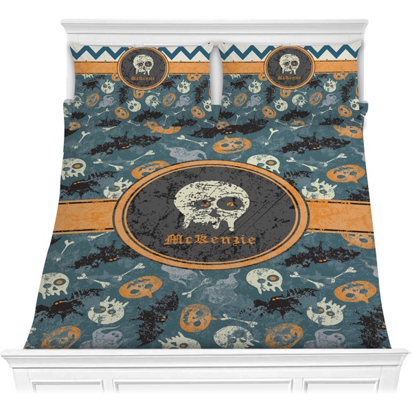 Custom Vintage / Grunge Halloween Comforter Set - Full / Queen (Personalized)