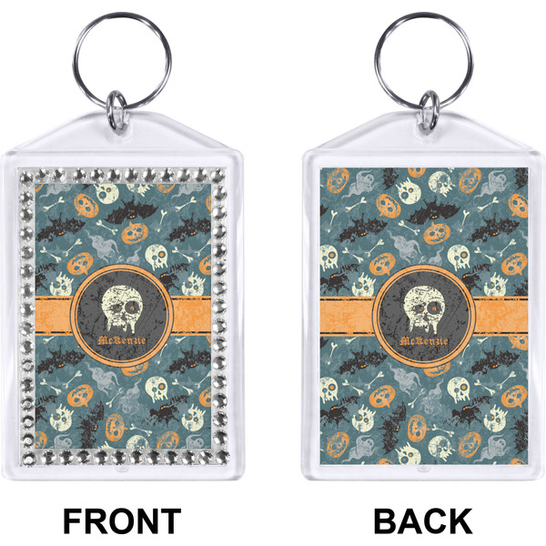 Vintage / Grunge Halloween Bling Keychain (Front + Back)