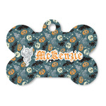 Vintage / Grunge Halloween Bone Shaped Dog ID Tag (Personalized)