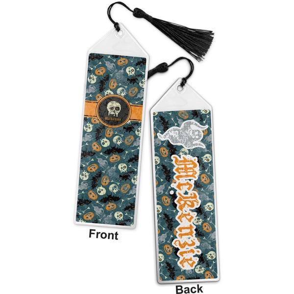 Vintage / Grunge Halloween Bookmark with tassel - Front and Back