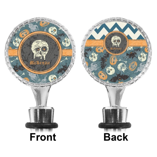 Vintage / Grunge Halloween Bottle Stopper - Front and Back