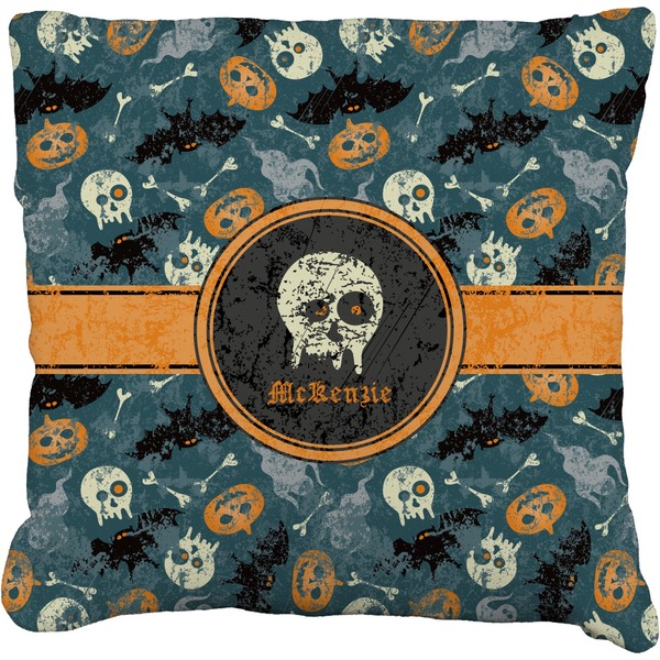 Custom Vintage / Grunge Halloween Faux-Linen Throw Pillow 16" (Personalized)
