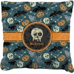 Vintage / Grunge Halloween Faux-Linen Throw Pillow 18" (Personalized)