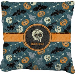 Vintage / Grunge Halloween Faux-Linen Throw Pillow 20" (Personalized)