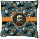 Vintage / Grunge Halloween Faux-Linen Throw Pillow 26" (Personalized)