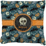 Vintage / Grunge Halloween Faux-Linen Throw Pillow (Personalized)