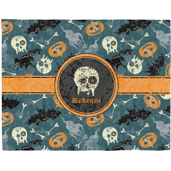 Custom Vintage / Grunge Halloween Woven Fabric Placemat - Twill w/ Name or Text