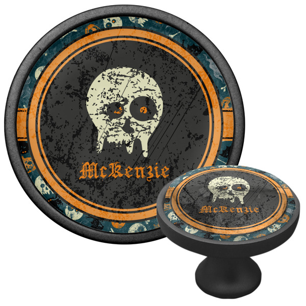 Vintage / Grunge Halloween Cabinet Knob - Black - Multi Angle