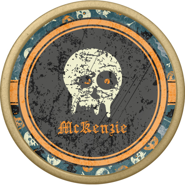 Vintage / Grunge Halloween Cabinet Knob - Gold - Front