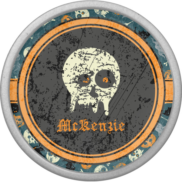 Vintage / Grunge Halloween Cabinet Knob - Nickel - Front