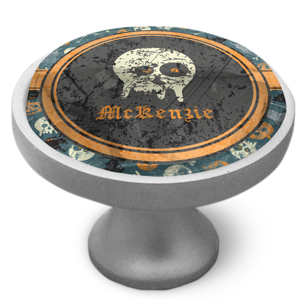 Vintage / Grunge Halloween Cabinet Knob - Nickel - Side