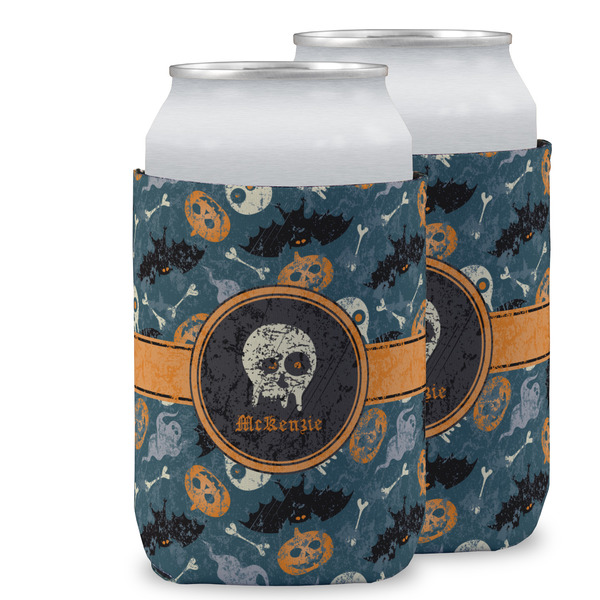 Custom Vintage / Grunge Halloween Can Cooler (12 oz) w/ Name or Text