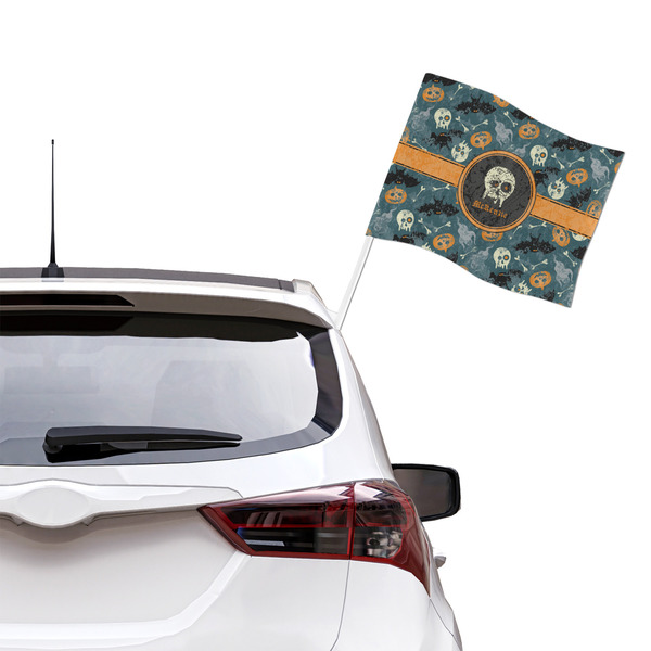 Vintage / Grunge Halloween Car Flag - Large - LIFESTYLE