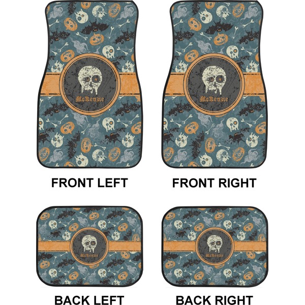 Vintage / Grunge Halloween Car Floor Mats Set (2F + 2B)