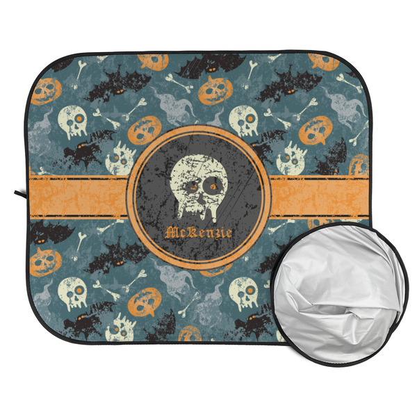 Vintage / Grunge Halloween Car Sun Shades - FOLDED & UNFOLDED