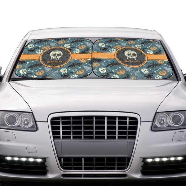 Vintage / Grunge Halloween Car Sun Shades - IN CONTEXT