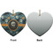 Vintage / Grunge Halloween Ceramic Flat Ornament - Heart Front & Back (APPROVAL)