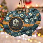 Vintage / Grunge Halloween Ceramic Ornament w/ Name or Text