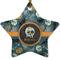 Vintage / Grunge Halloween Ceramic Flat Ornament - Star (Front)