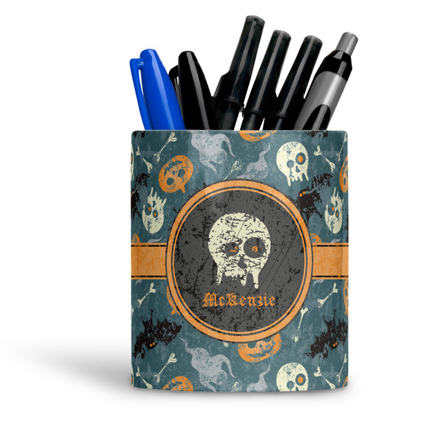 Custom Vintage / Grunge Halloween Ceramic Pen Holder