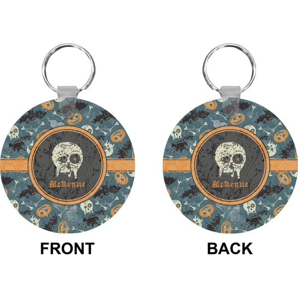 Vintage / Grunge Halloween Circle Keychain (Front + Back)