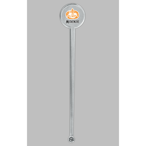 Vintage / Grunge Halloween Clear Plastic 7" Stir Stick - Round - Single Stick
