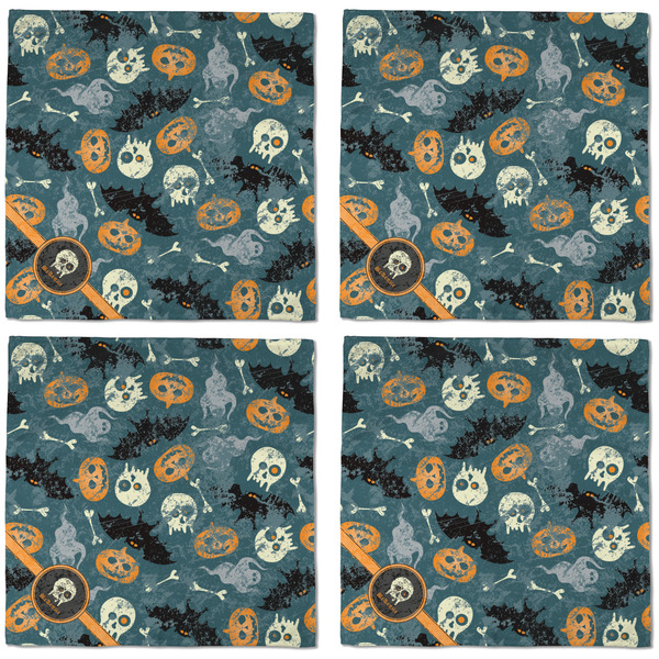 Vintage / Grunge Halloween Cloth Napkins - Personalized Dinner (APPROVAL) Set of 4