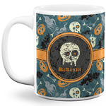 Vintage / Grunge Halloween 11 Oz Coffee Mug - White (Personalized)