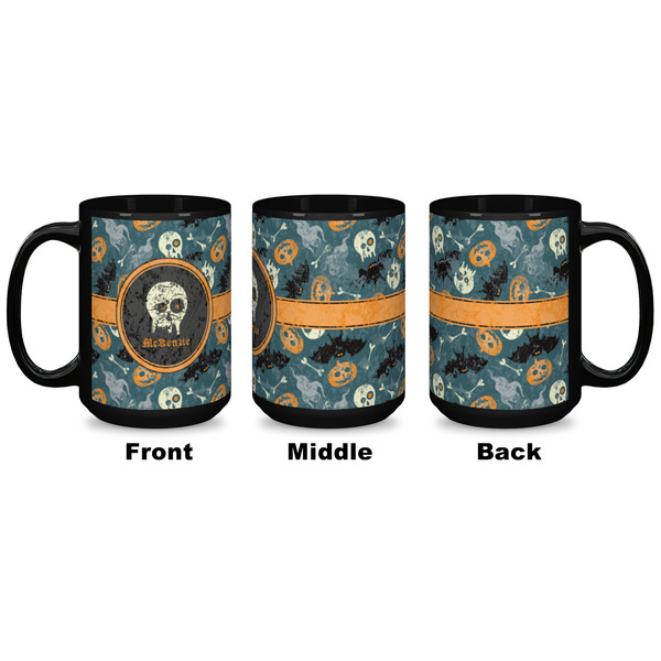 Vintage / Grunge Halloween Coffee Mug - 15 oz - Black APPROVAL