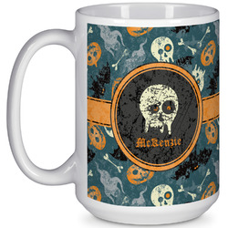 Vintage / Grunge Halloween 15 Oz Coffee Mug - White (Personalized)