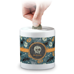 Vintage / Grunge Halloween Coin Bank (Personalized)