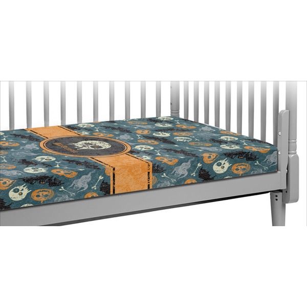 Custom Vintage / Grunge Halloween Crib Fitted Sheet (Personalized)