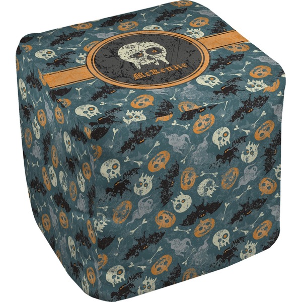 Custom Vintage / Grunge Halloween Cube Pouf Ottoman - 13" (Personalized)