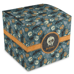 Vintage / Grunge Halloween Cube Favor Gift Boxes (Personalized)