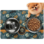 Vintage / Grunge Halloween Dog Food Mat - Small w/ Name or Text