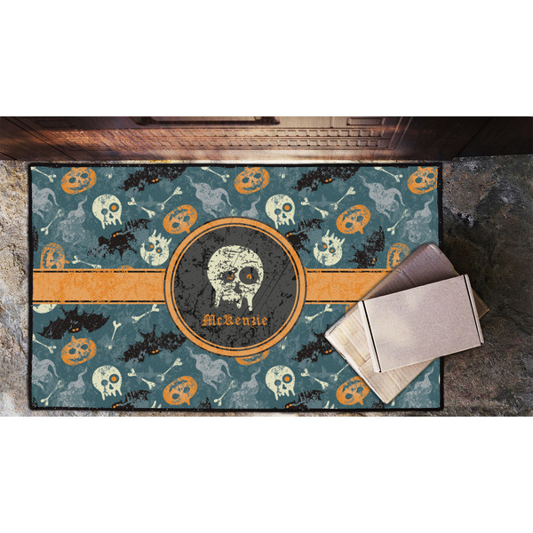 Vintage / Grunge Halloween Door Mat - LIFESTYLE (Lrg)