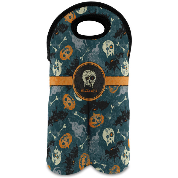 Custom Vintage / Grunge Halloween Wine Tote Bag (2 Bottles) (Personalized)